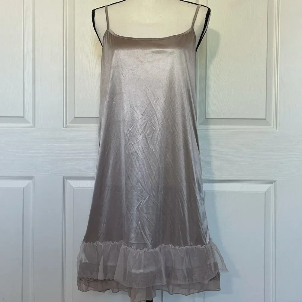 Melody Champagne Lace Hem Slip, size Large
